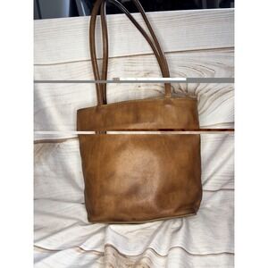 Vintage American Leather Works Tan Cowhide Shoulder Bag Purse Medium Classic 90s